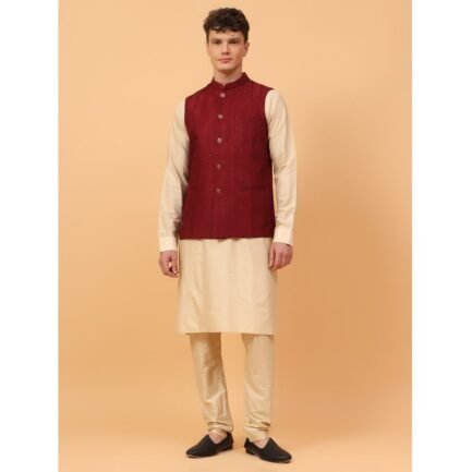 Maroon & Gold Waistcoat Suit