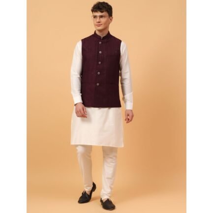 Plum & Cream Waistcoat Suit